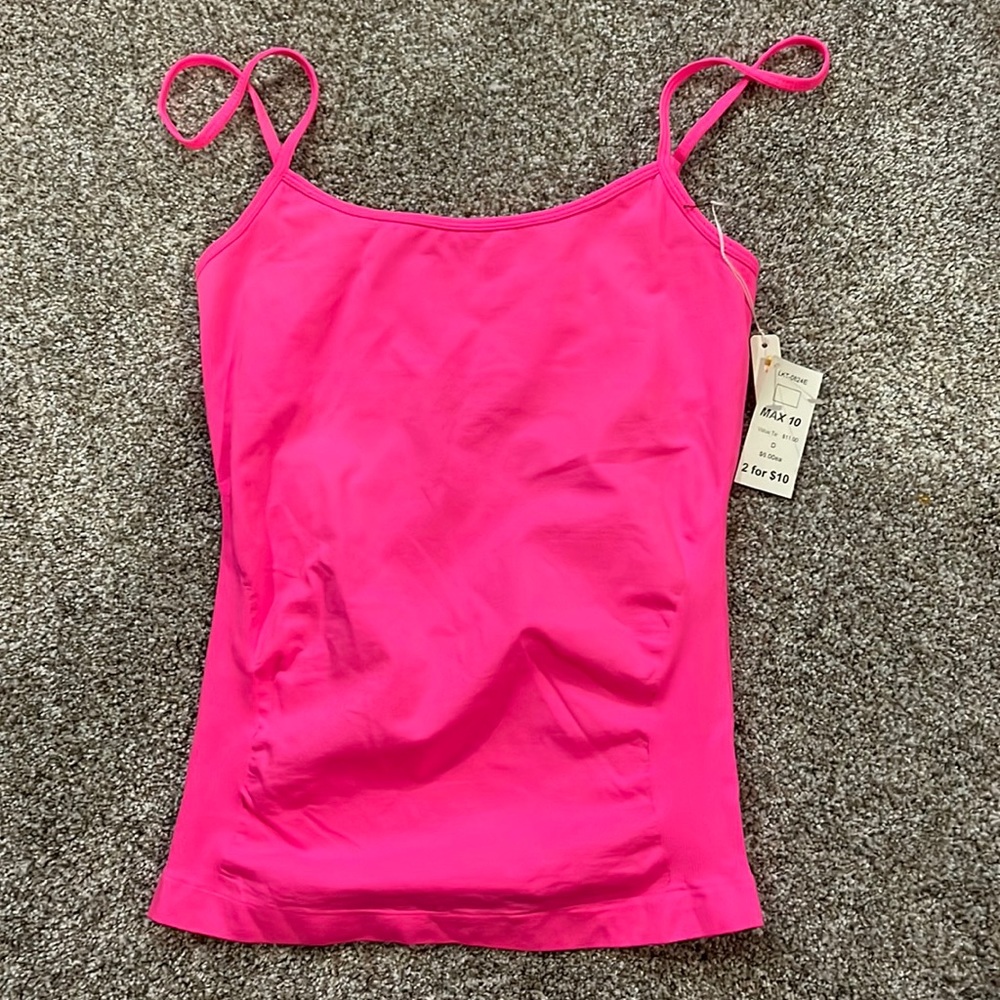 Poof tank top with shelf bra, pink size S/M